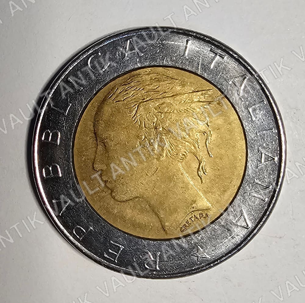 Italy 500 Lira Coin — Obverse